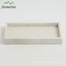 Factory Wholesale White Marble Storage Tray for Bathroom